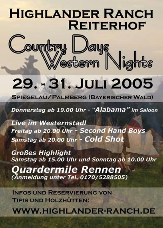 Highlander Ranch - Country Days & Western Nights in Spiegelau im Bayerischen Wald